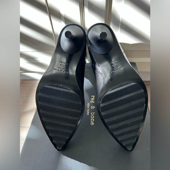 Rag and Bone Black Leather Waylon Moto Bootie Size 8.5 - Picture 5 of 12